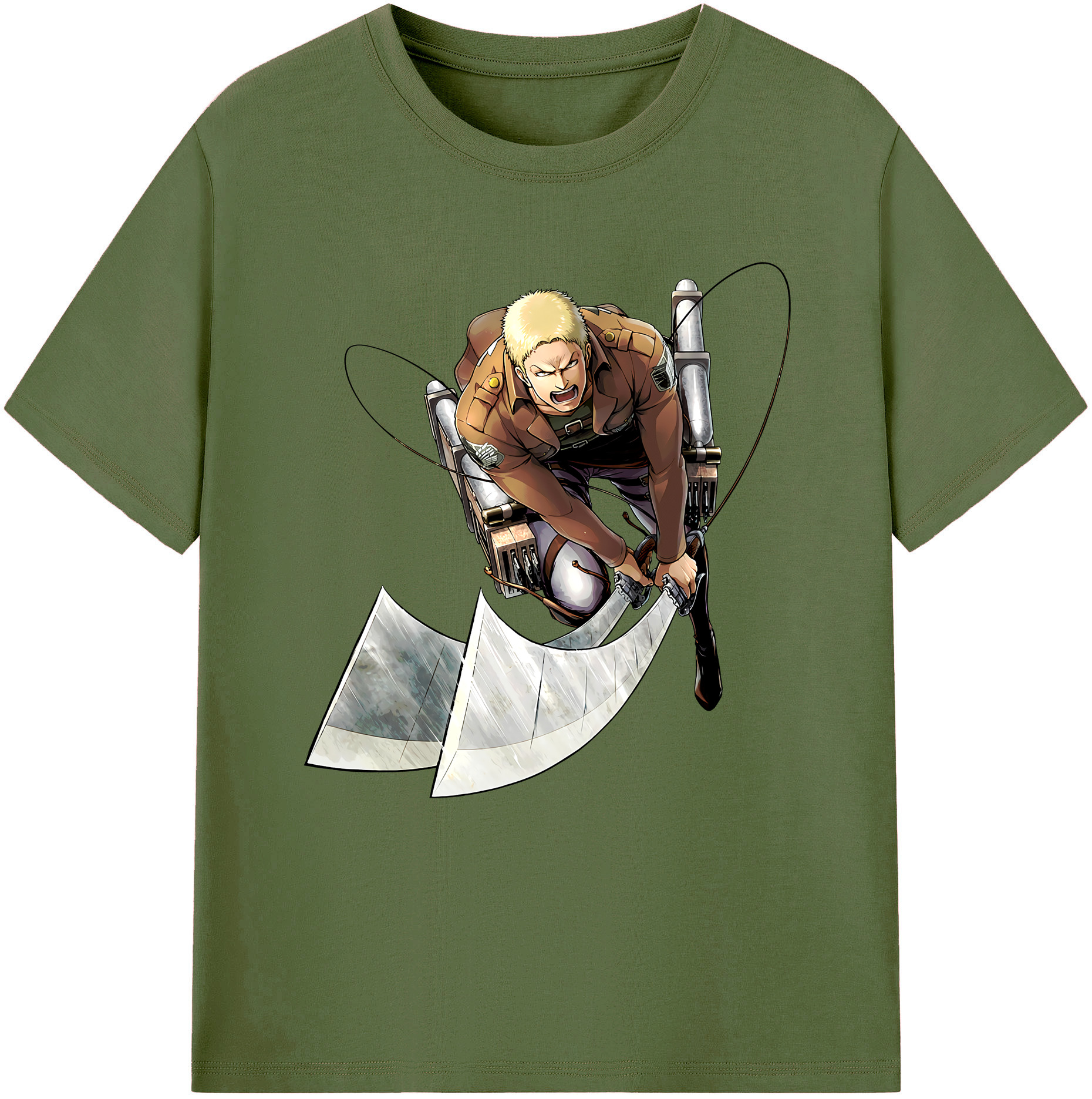 （画像用） 進撃の巨人 ライナー・ブラウン Attack on Titan Reiner Braun 綿100％半袖Tシャツ（フロントプリント）